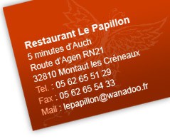 Restaurant Le Papillon, Restaurant dans le Gers